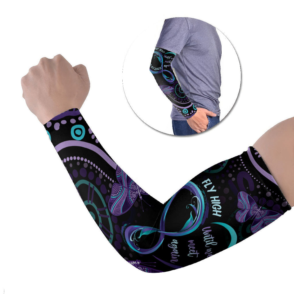 Personalized Australia Infinity Heart Indigenous Arm Sleeves Fly High Until We Meet Again