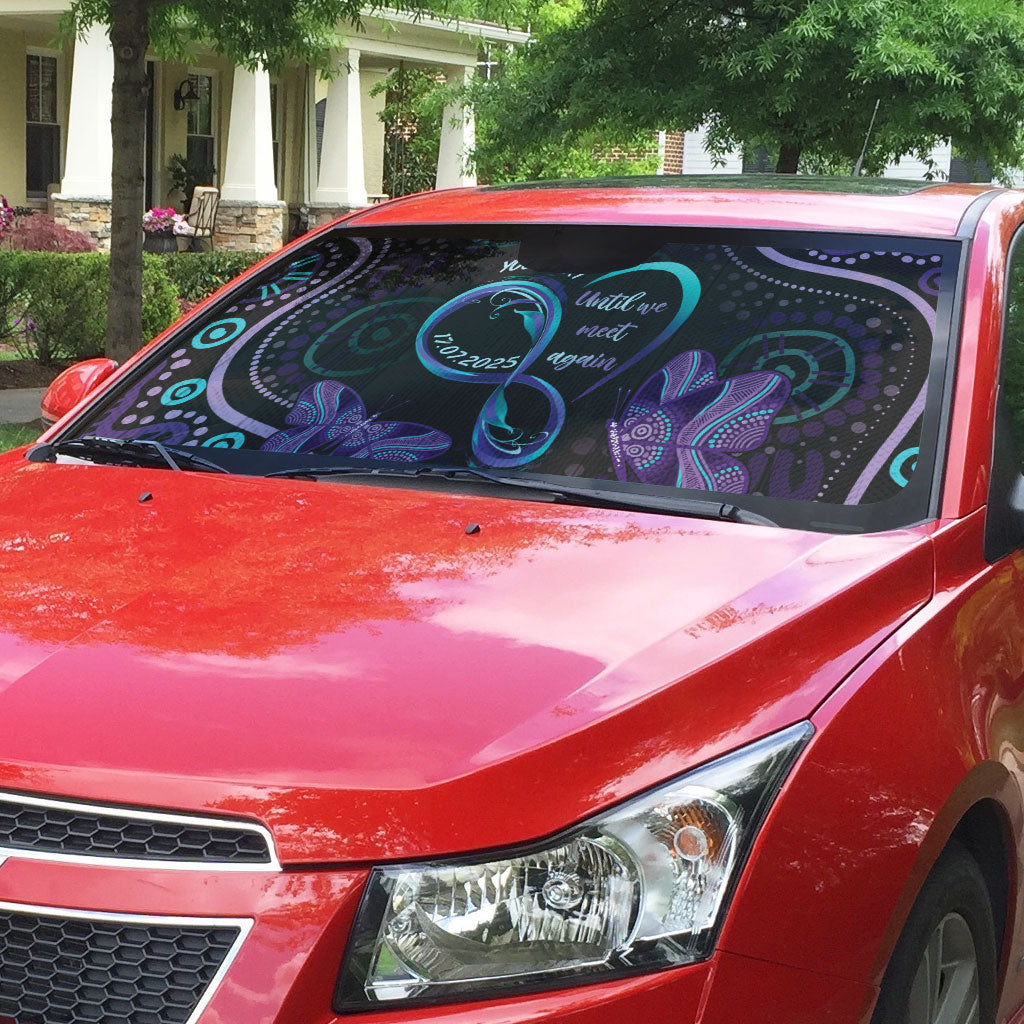 Personalized Australia Infinity Heart Indigenous Auto Sun Shade Fly High Until We Meet Again