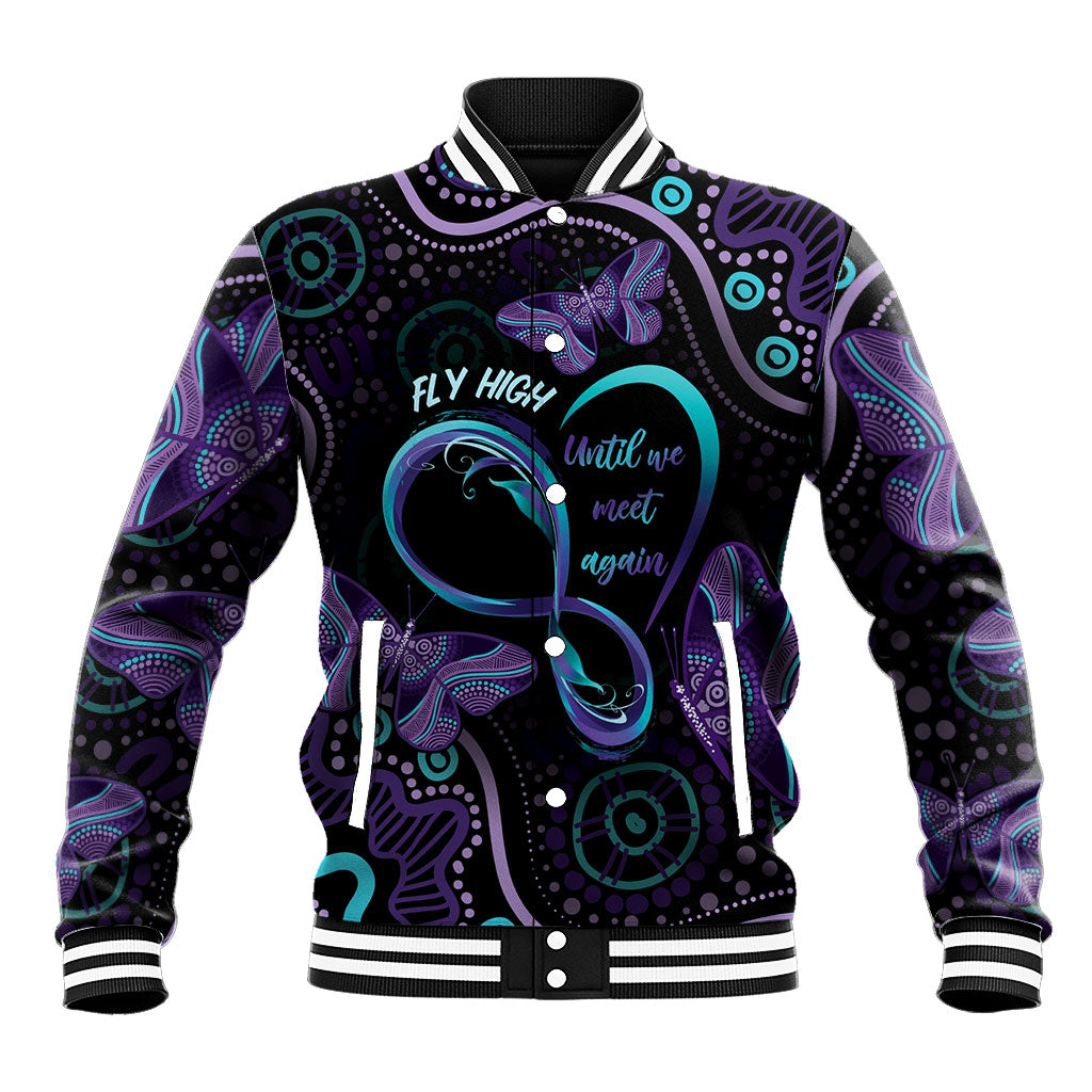 Personalized Australia Infinity Heart Indigenous Baseball Jacket Fly High Until We Meet Again