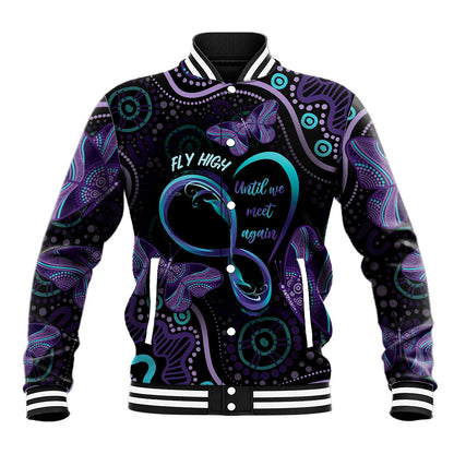 Personalized Australia Infinity Heart Indigenous Baseball Jacket Fly High Until We Meet Again