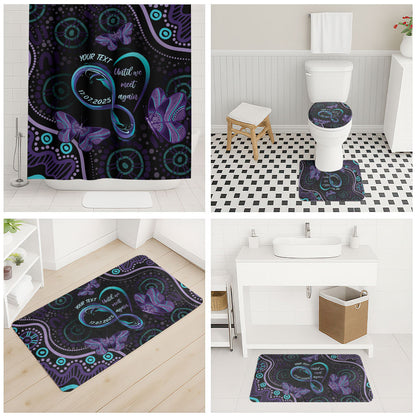 Personalized Australia Infinity Heart Indigenous Bathroom Set Fly High Until We Meet Again
