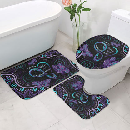 Personalized Australia Infinity Heart Indigenous Bathroom Set Fly High Until We Meet Again