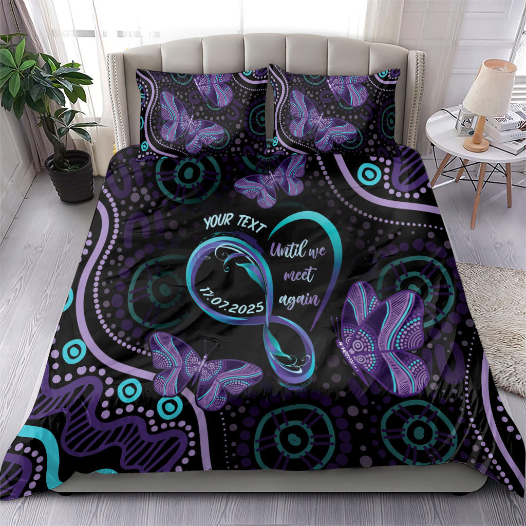 Personalized Australia Infinity Heart Indigenous Bedding Set Fly High Until We Meet Again