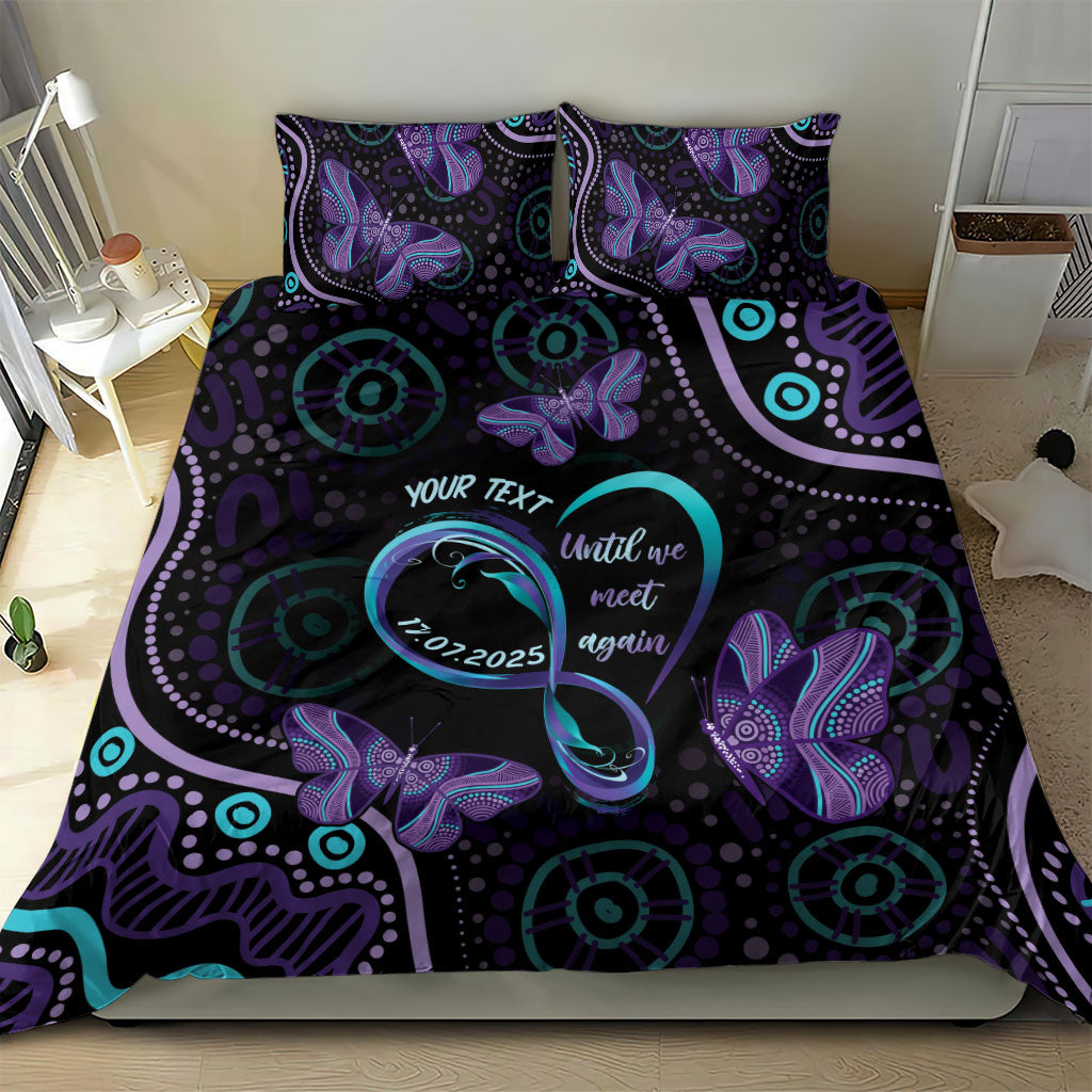 Personalized Australia Infinity Heart Indigenous Bedding Set Fly High Until We Meet Again