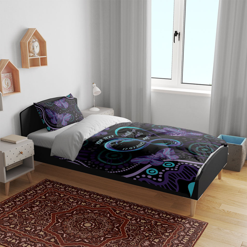 Personalized Australia Infinity Heart Indigenous Bedding Set Fly High Until We Meet Again