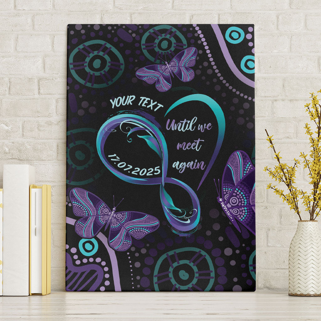 Personalized Australia Infinity Heart Indigenous Canvas Wall Art Fly High Until We Meet Again