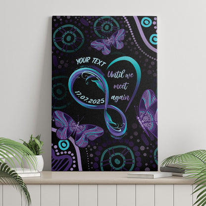 Personalized Australia Infinity Heart Indigenous Canvas Wall Art Fly High Until We Meet Again