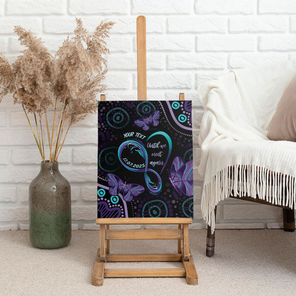 Personalized Australia Infinity Heart Indigenous Canvas Wall Art Fly High Until We Meet Again