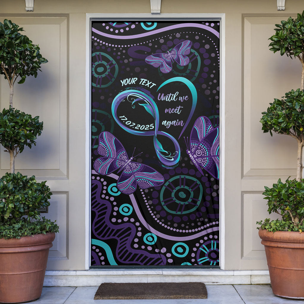 Personalized Australia Infinity Heart Indigenous Door Cover Fly High Until We Meet Again