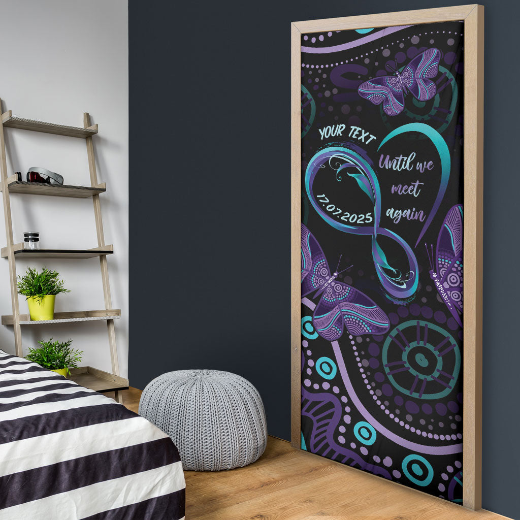 Personalized Australia Infinity Heart Indigenous Door Cover Fly High Until We Meet Again
