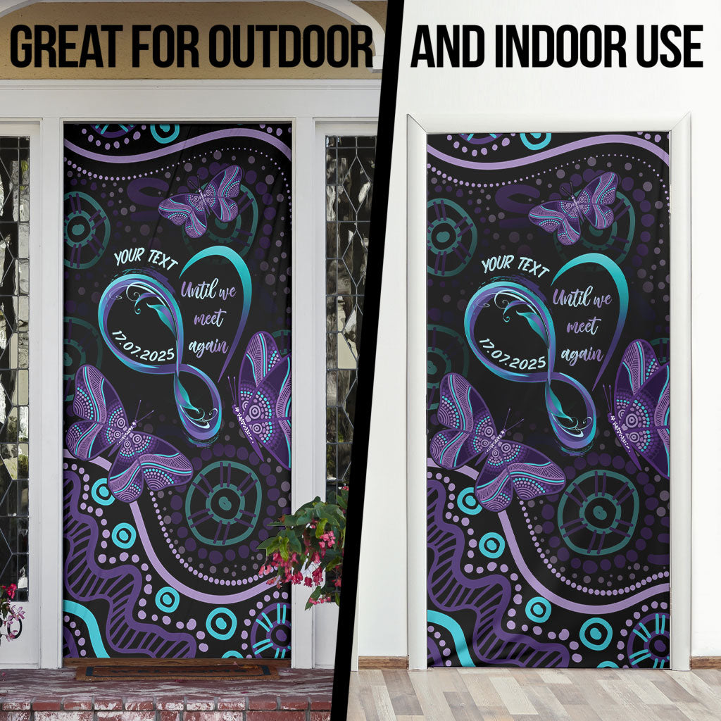Personalized Australia Infinity Heart Indigenous Door Cover Fly High Until We Meet Again