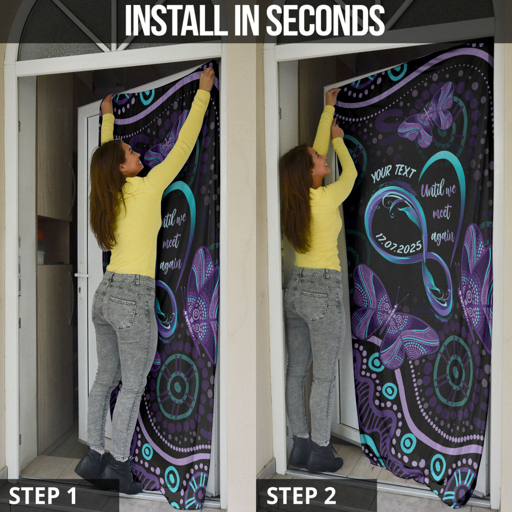 Personalized Australia Infinity Heart Indigenous Door Cover Fly High Until We Meet Again