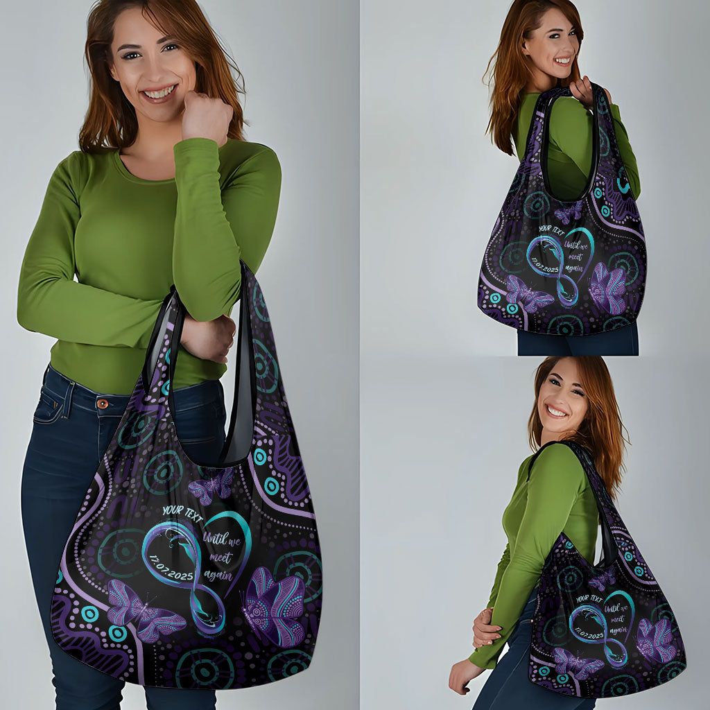 Personalized Australia Infinity Heart Indigenous Grocery Bag Fly High Until We Meet Again