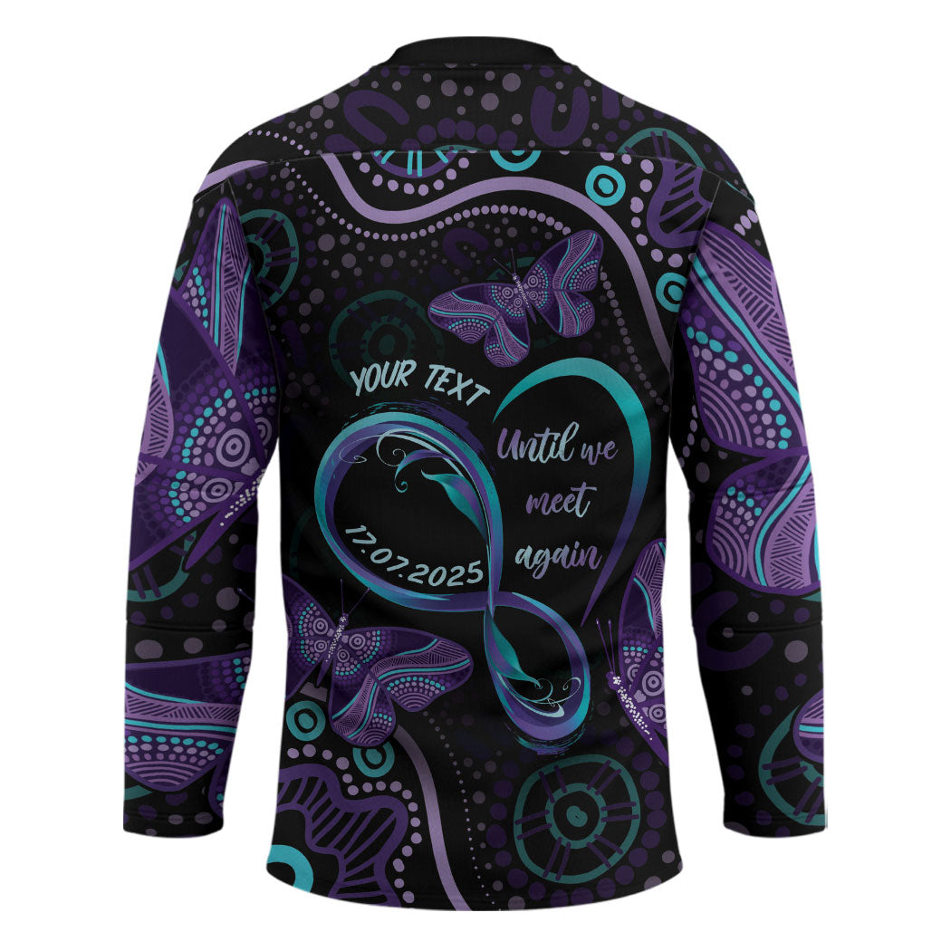 Personalized Australia Infinity Heart Indigenous Hockey Jersey Fly High Until We Meet Again