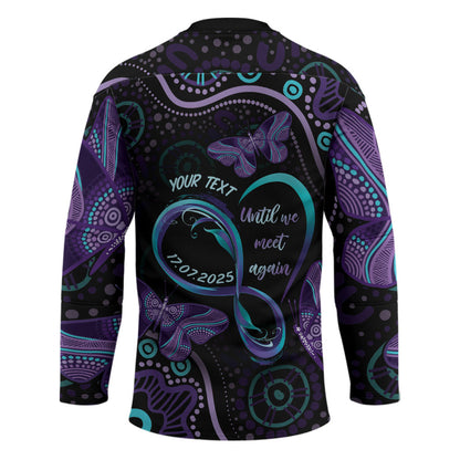 Personalized Australia Infinity Heart Indigenous Hockey Jersey Fly High Until We Meet Again