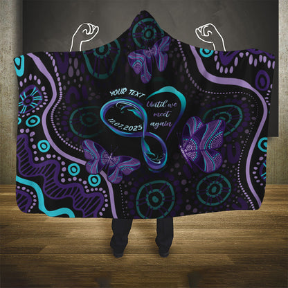 Personalized Australia Infinity Heart Indigenous Hooded Blanket Fly High Until We Meet Again