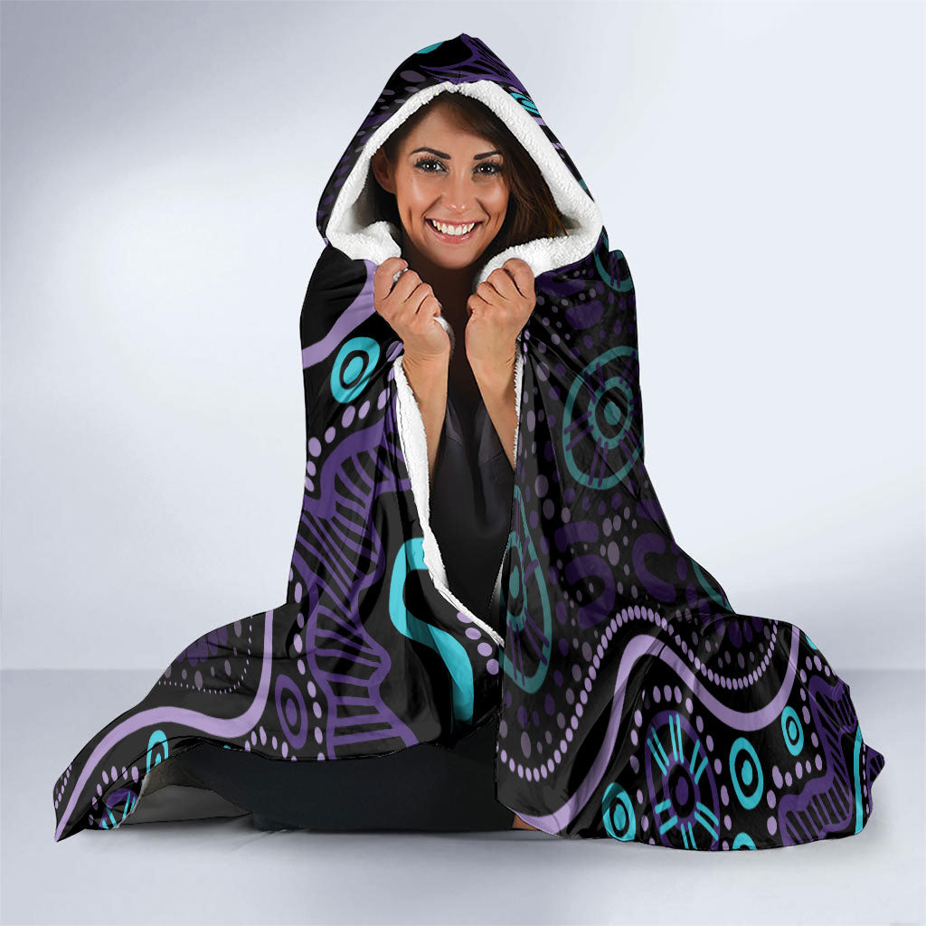 Personalized Australia Infinity Heart Indigenous Hooded Blanket Fly High Until We Meet Again
