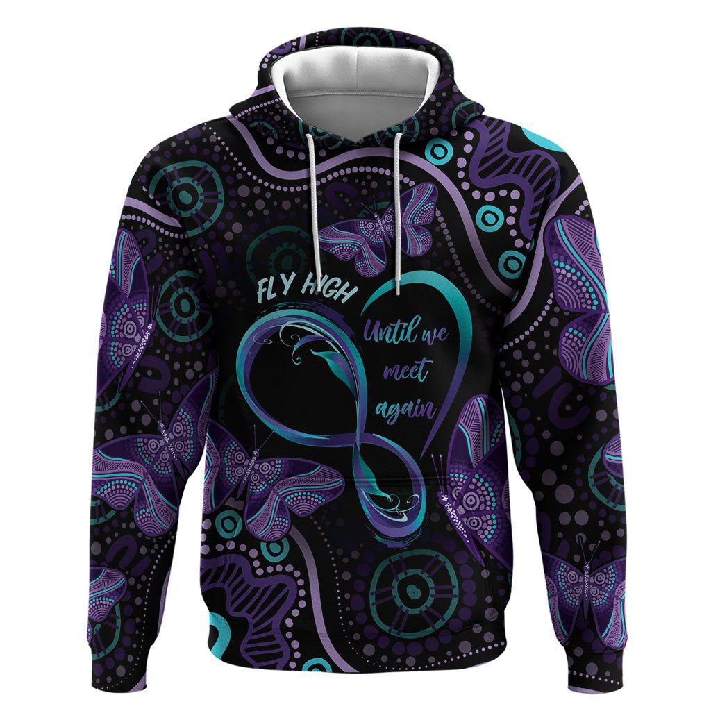 Personalized Australia Infinity Heart Indigenous Hoodie Fly High Until We Meet Again