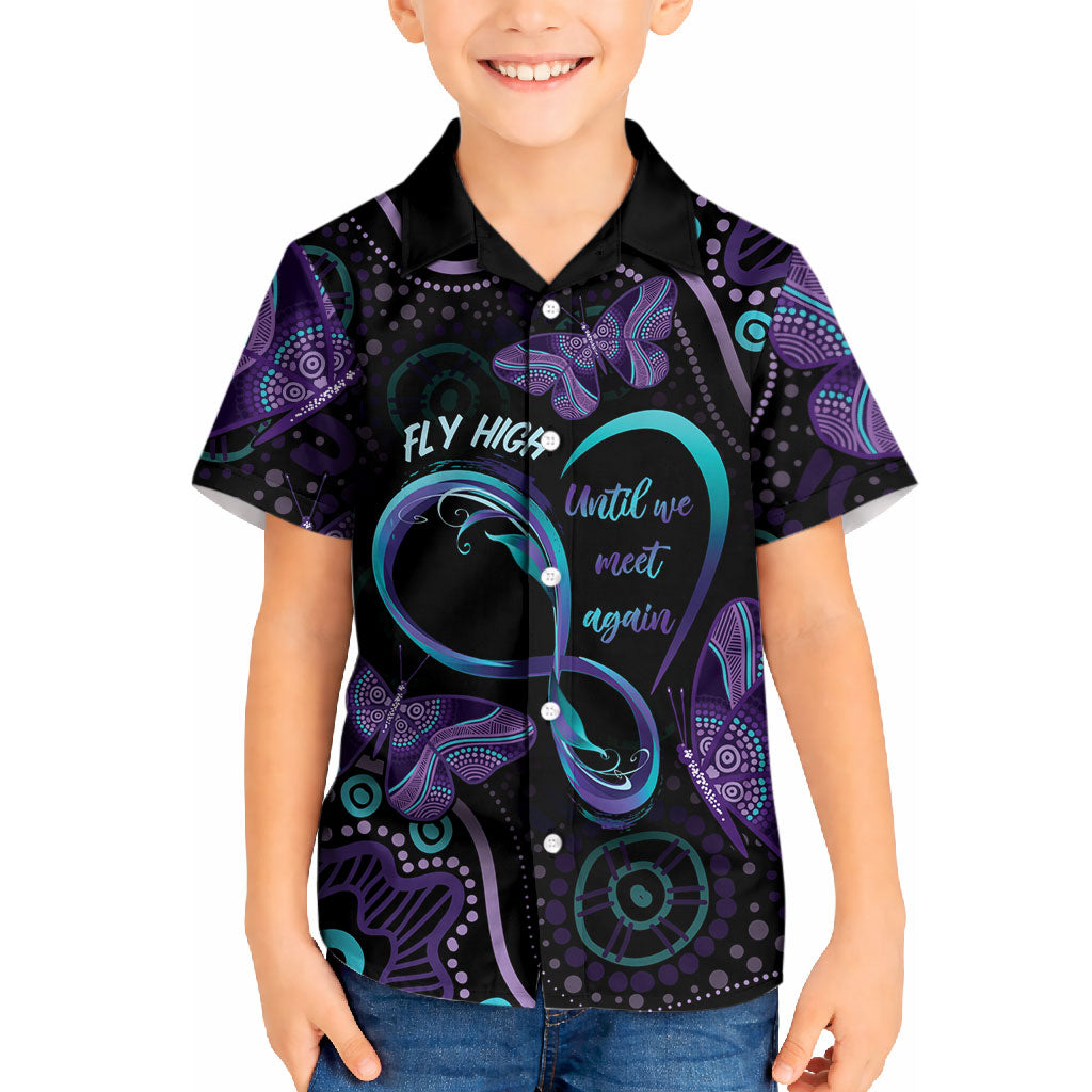 Personalized Australia Infinity Heart Indigenous Kid Hawaiian Shirt Fly High Until We Meet Again