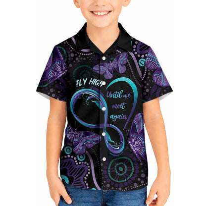 Personalized Australia Infinity Heart Indigenous Kid Hawaiian Shirt Fly High Until We Meet Again