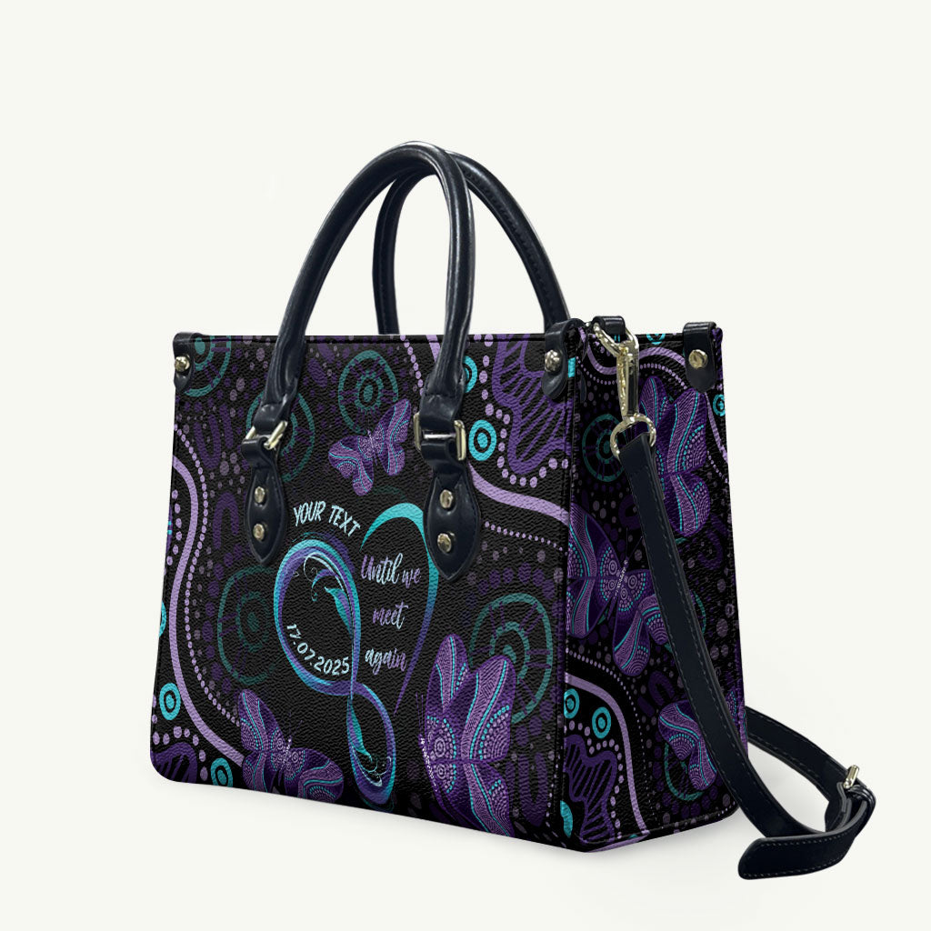 Personalized Australia Infinity Heart Indigenous Leather Bag Fly High Until We Meet Again