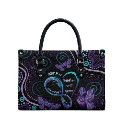 Personalized Australia Infinity Heart Indigenous Leather Bag Fly High Until We Meet Again