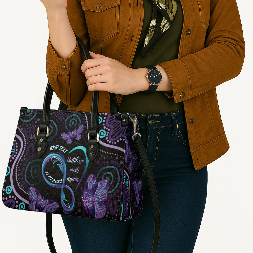 Personalized Australia Infinity Heart Indigenous Leather Bag Fly High Until We Meet Again