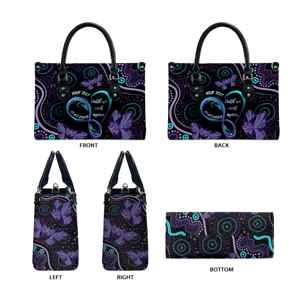 Personalized Australia Infinity Heart Indigenous Leather Bag Fly High Until We Meet Again