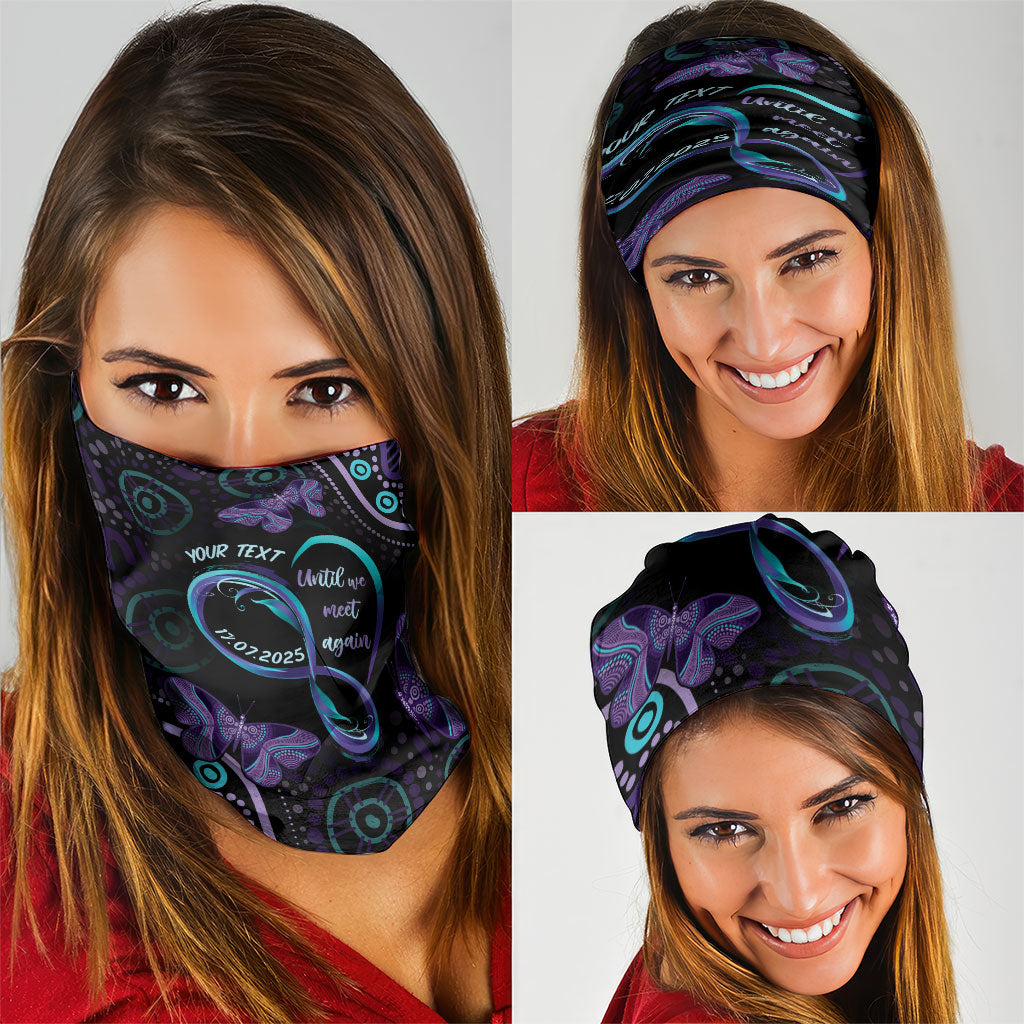 Personalized Australia Infinity Heart Indigenous Neck Gaiter Fly High Until We Meet Again