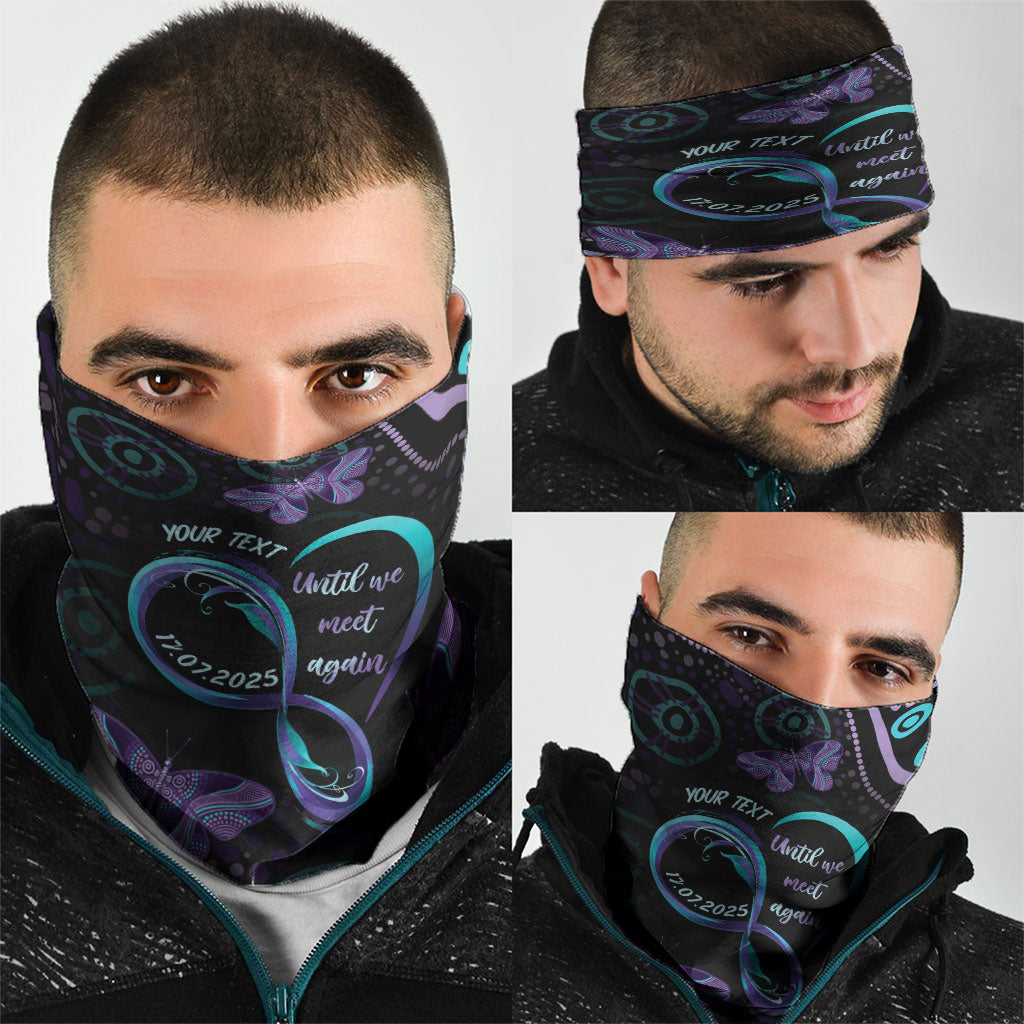 Personalized Australia Infinity Heart Indigenous Neck Gaiter Fly High Until We Meet Again