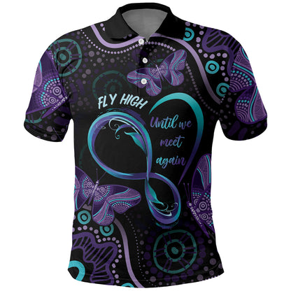 Personalized Australia Infinity Heart Indigenous Polo Shirt Fly High Until We Meet Again