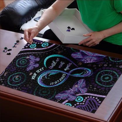 Personalized Australia Infinity Heart Indigenous Puzzle Fly High Until We Meet Again