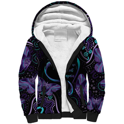 Personalized Australia Infinity Heart Indigenous Sherpa Hoodie Fly High Until We Meet Again