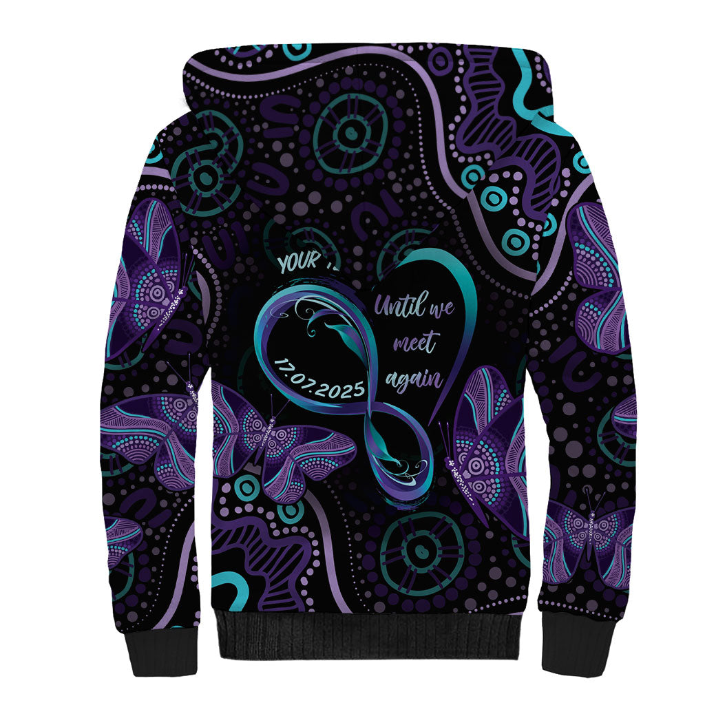 Personalized Australia Infinity Heart Indigenous Sherpa Hoodie Fly High Until We Meet Again
