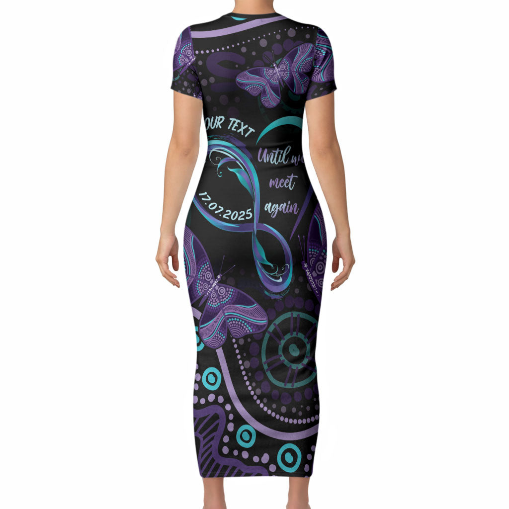 Personalized Australia Infinity Heart Indigenous Short Sleeve Bodycon Dress Fly High Until We Meet Again