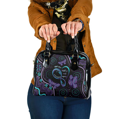 Personalized Australia Infinity Heart Indigenous Shoulder Handbag Fly High Until We Meet Again