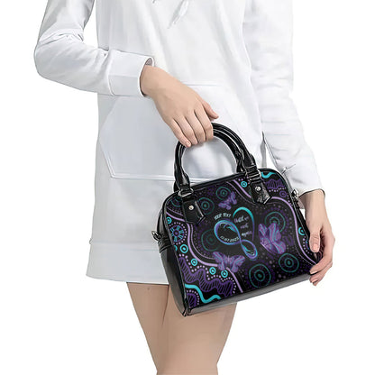 Personalized Australia Infinity Heart Indigenous Shoulder Handbag Fly High Until We Meet Again