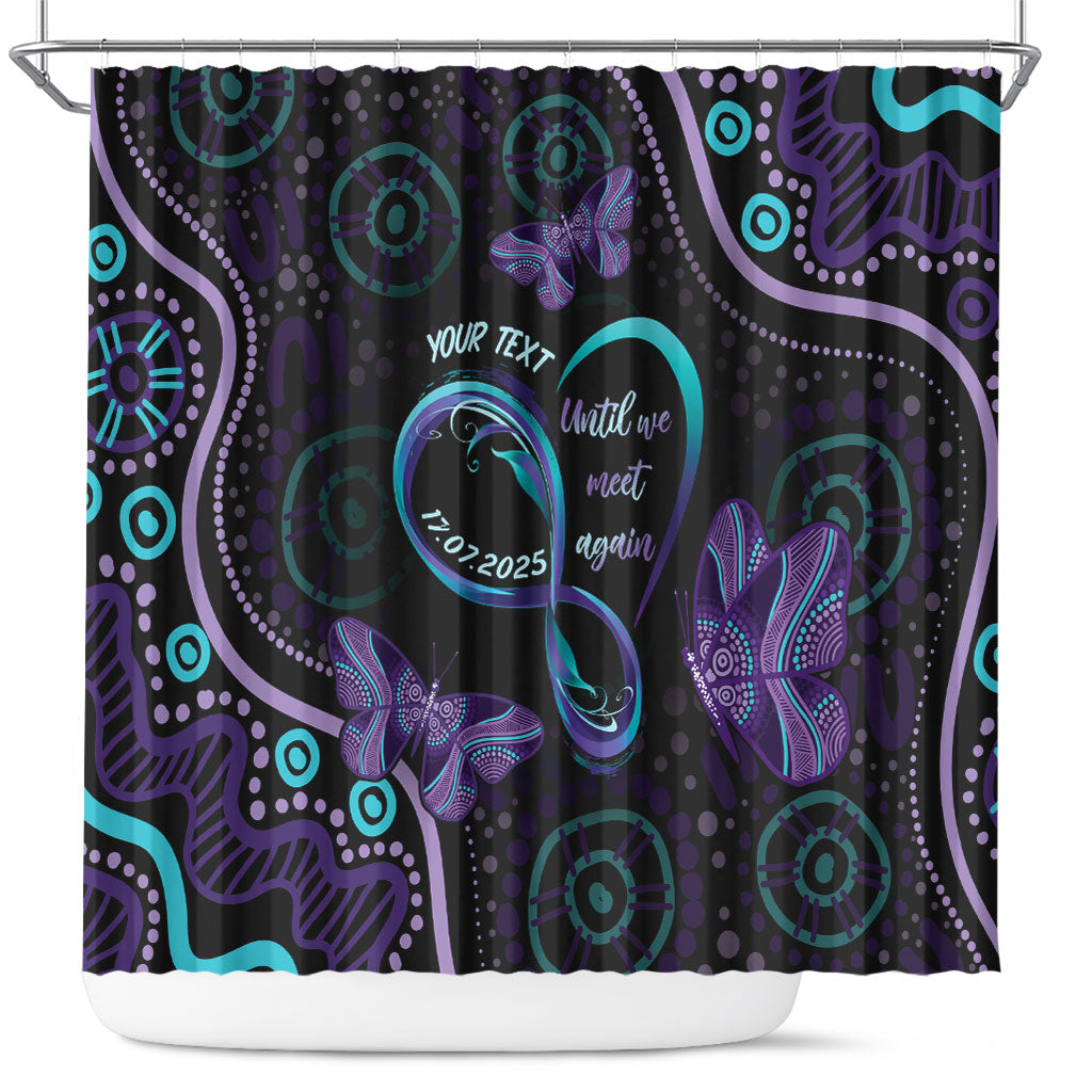 Personalized Australia Infinity Heart Indigenous Shower Curtain Fly High Until We Meet Again