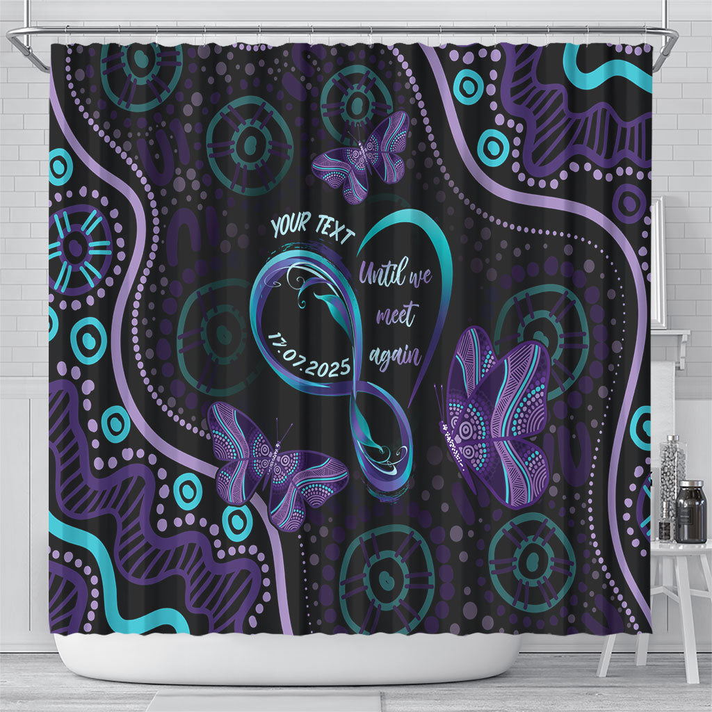 Personalized Australia Infinity Heart Indigenous Shower Curtain Fly High Until We Meet Again