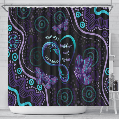 Personalized Australia Infinity Heart Indigenous Shower Curtain Fly High Until We Meet Again