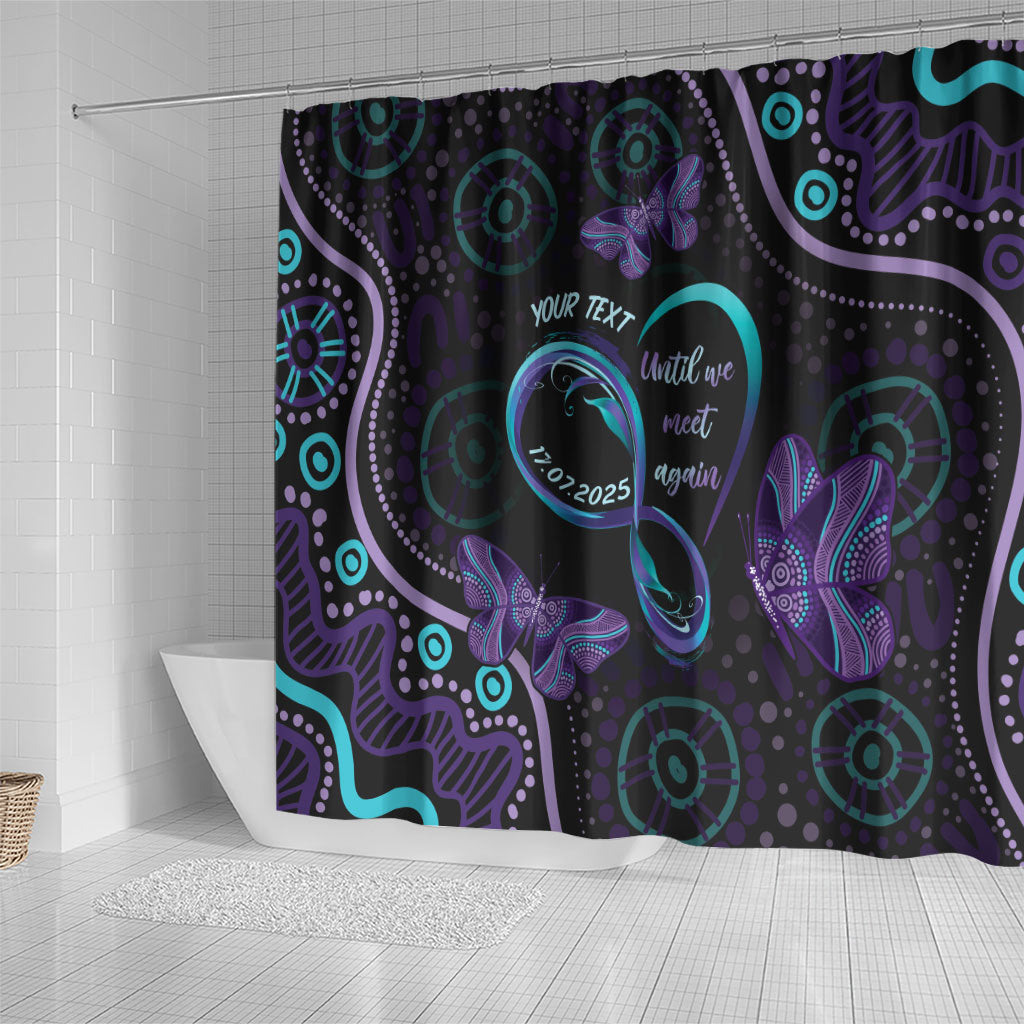 Personalized Australia Infinity Heart Indigenous Shower Curtain Fly High Until We Meet Again