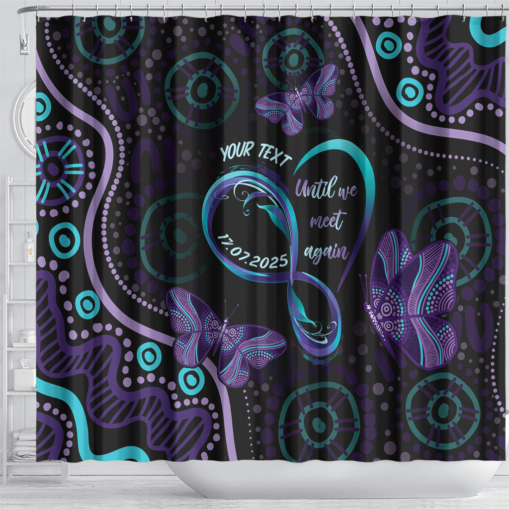 Personalized Australia Infinity Heart Indigenous Shower Curtain Fly High Until We Meet Again