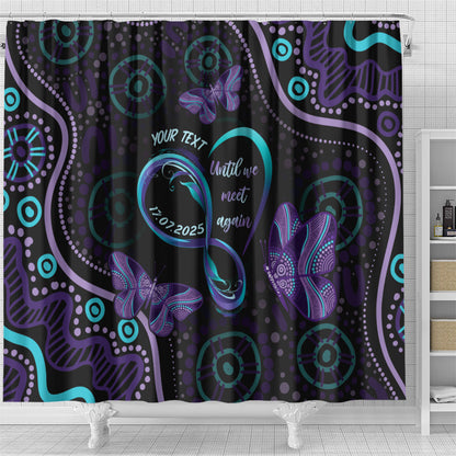 Personalized Australia Infinity Heart Indigenous Shower Curtain Fly High Until We Meet Again