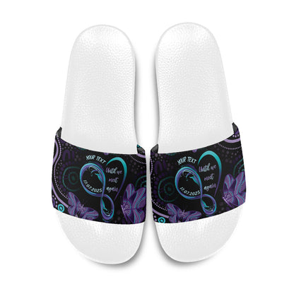 Personalized Australia Infinity Heart Indigenous Slide Sandals Fly High Until We Meet Again