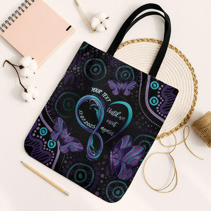 Personalized Australia Infinity Heart Indigenous Tote Bag Fly High Until We Meet Again