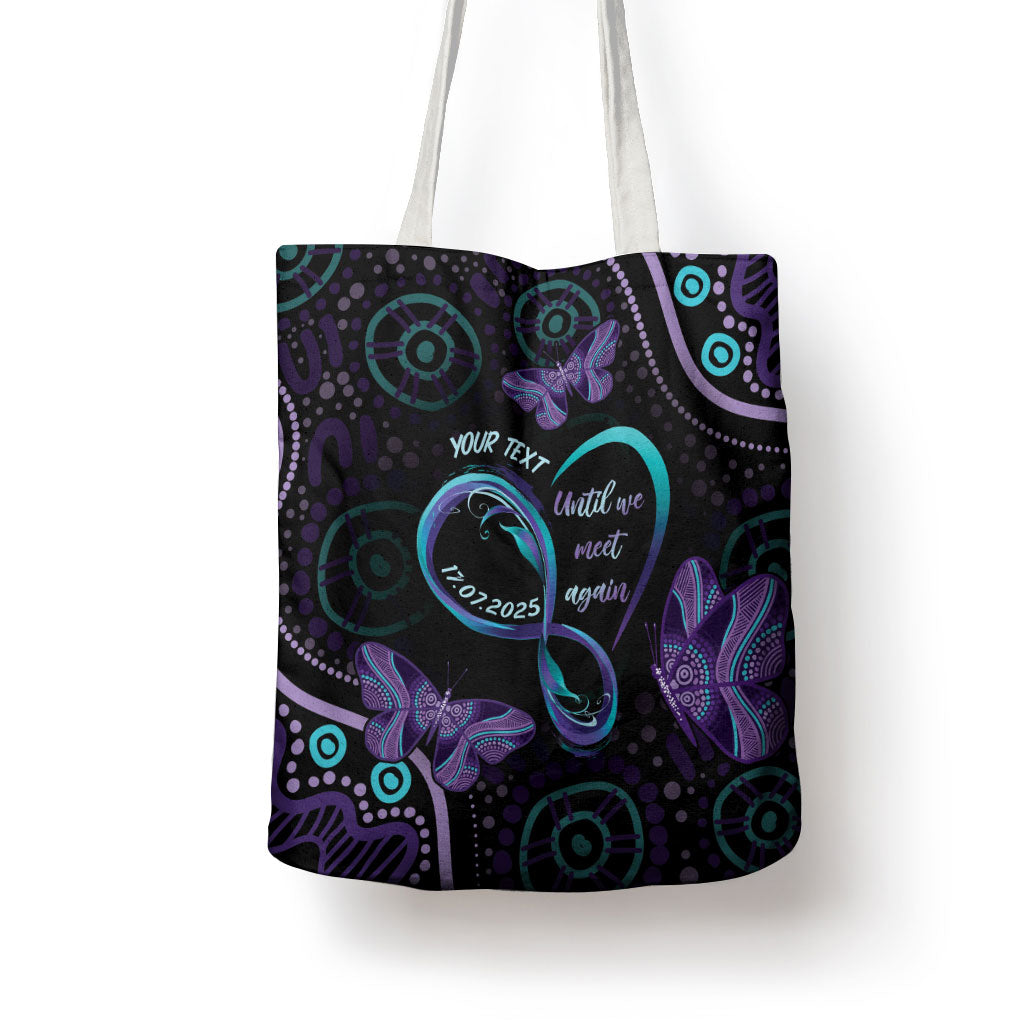 Personalized Australia Infinity Heart Indigenous Tote Bag Fly High Until We Meet Again