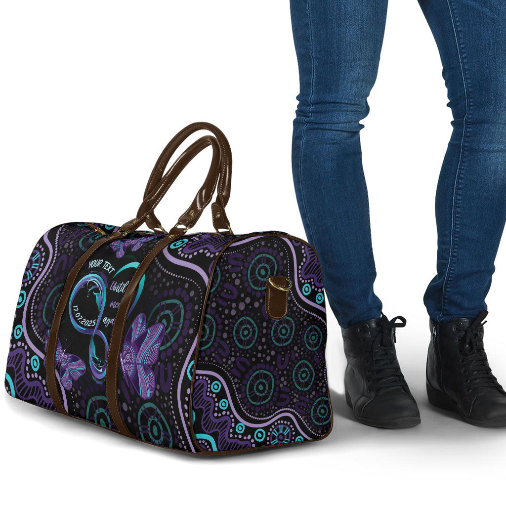 Personalized Australia Infinity Heart Indigenous Travel Bag Fly High Until We Meet Again