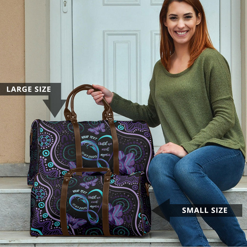Personalized Australia Infinity Heart Indigenous Travel Bag Fly High Until We Meet Again