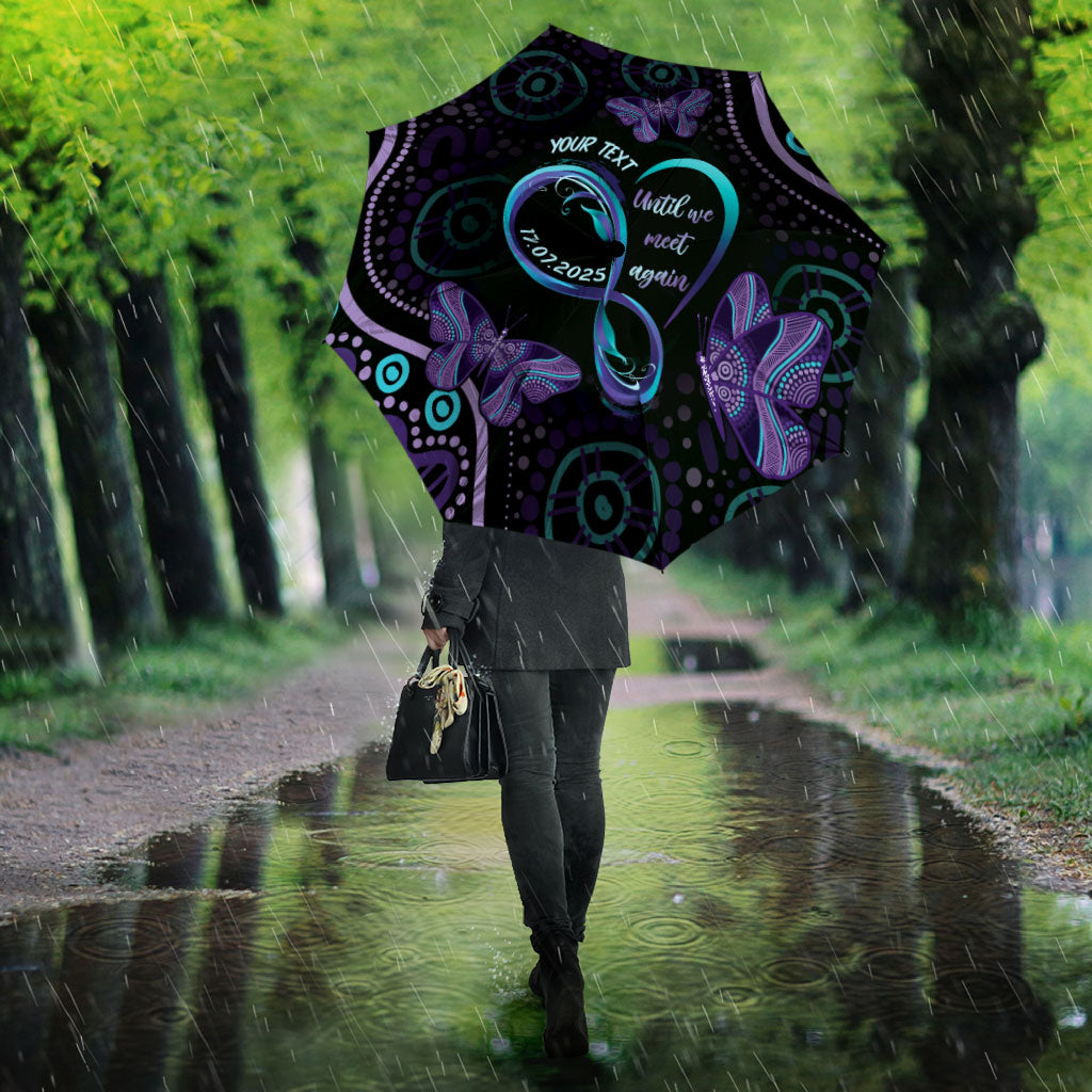 Personalized Australia Infinity Heart Indigenous Umbrella Fly High Until We Meet Again