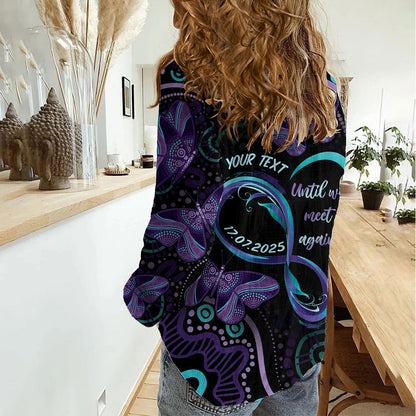 Personalized Australia Infinity Heart Indigenous Women Casual Shirt Fly High Until We Meet Again